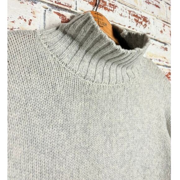 ASOS DESIGN Oversized Knit Mock Turtleneck Pullover Gray Long Sleeve Sweater - Picture 4 of 8